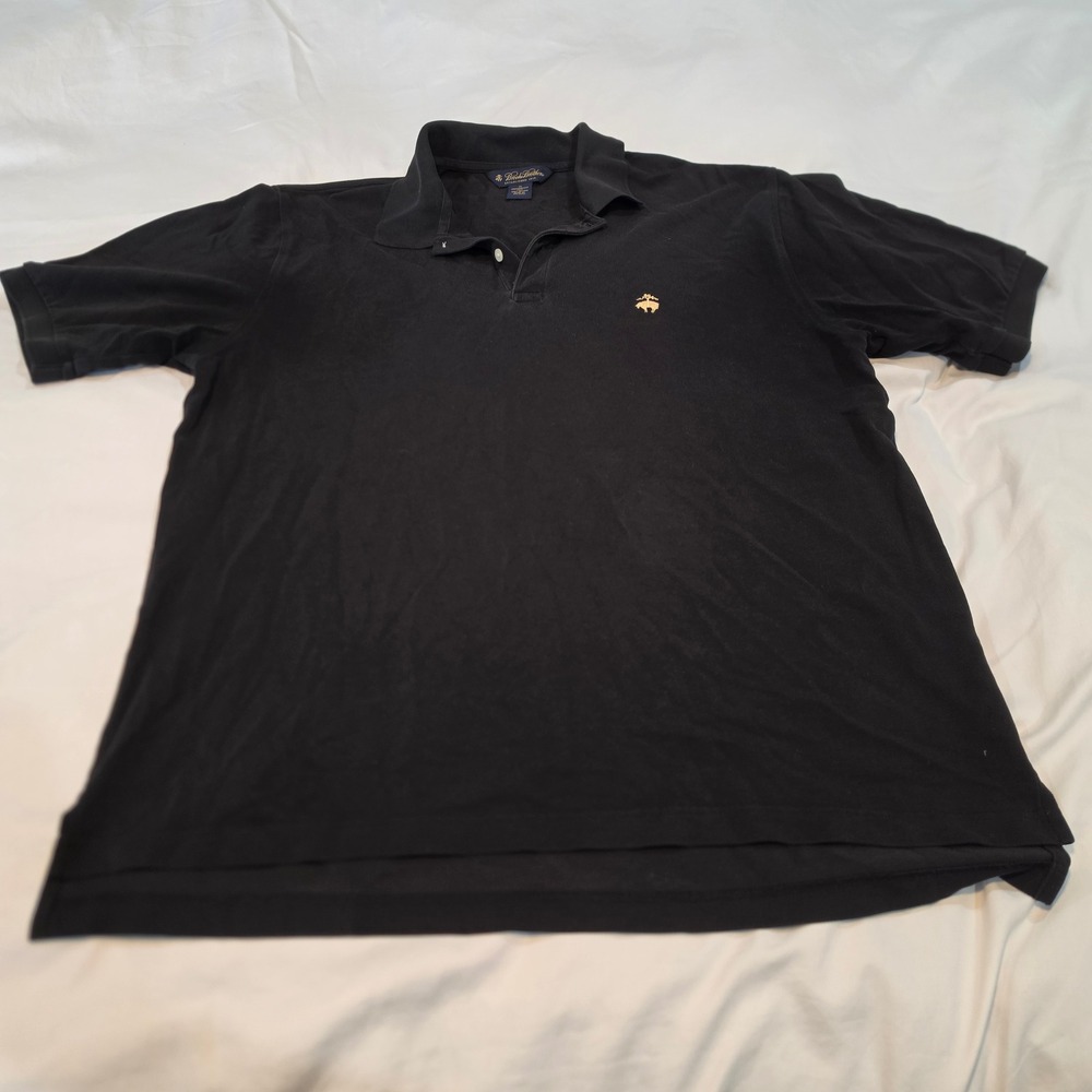 Brooks Brothers Polo Shirt Mens XL Black Excellent Golden fleece Logo